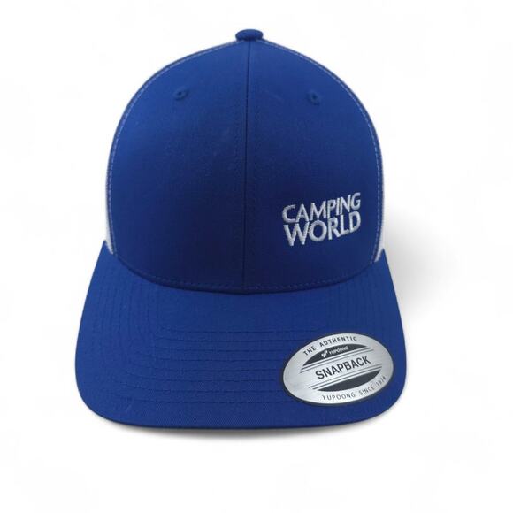 Camping World Trucker Hat Cap Blue White Mesh Snapback - Picture 4 of 8